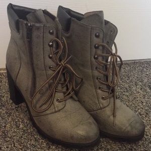 Distressed Combat Style Heels